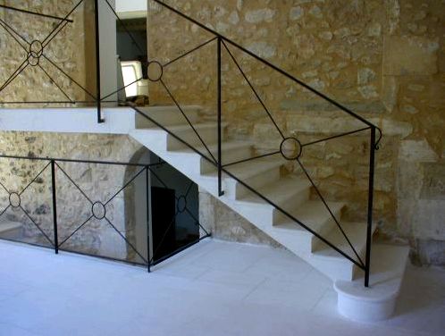 Staircase in siz stone craft made at the Isle of Sorgue