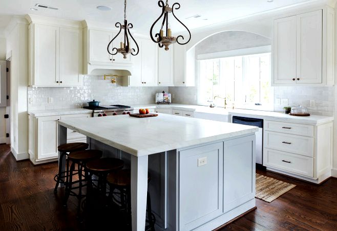 kitchen. White kitchen with pale gray island. kitchen. #kitchen #palegray #kitchenisland #grayisland Willow Homes