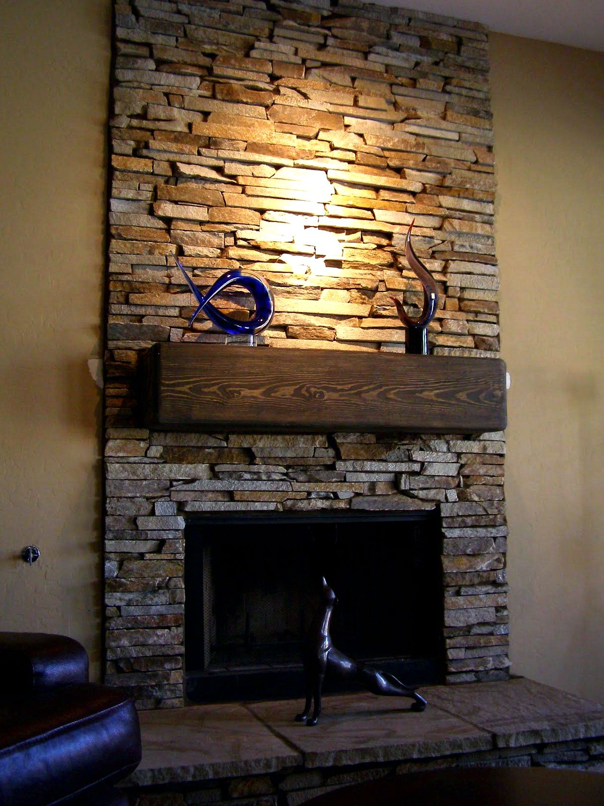 How you can use a stone-veneer hearth surround using the tip from