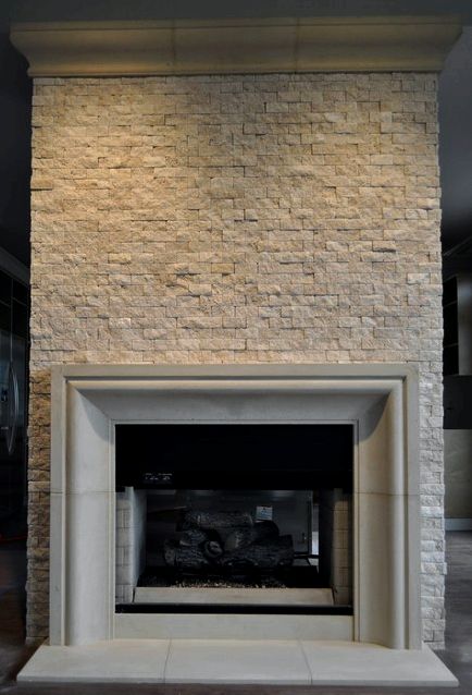 Modern fireplaces, cast stone mantels - antique fireplaces natural grooves and incises and