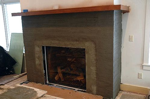 stone fireplace installation