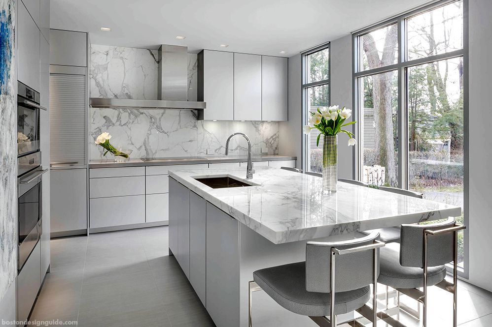 White Calcacatta kitchen marble 